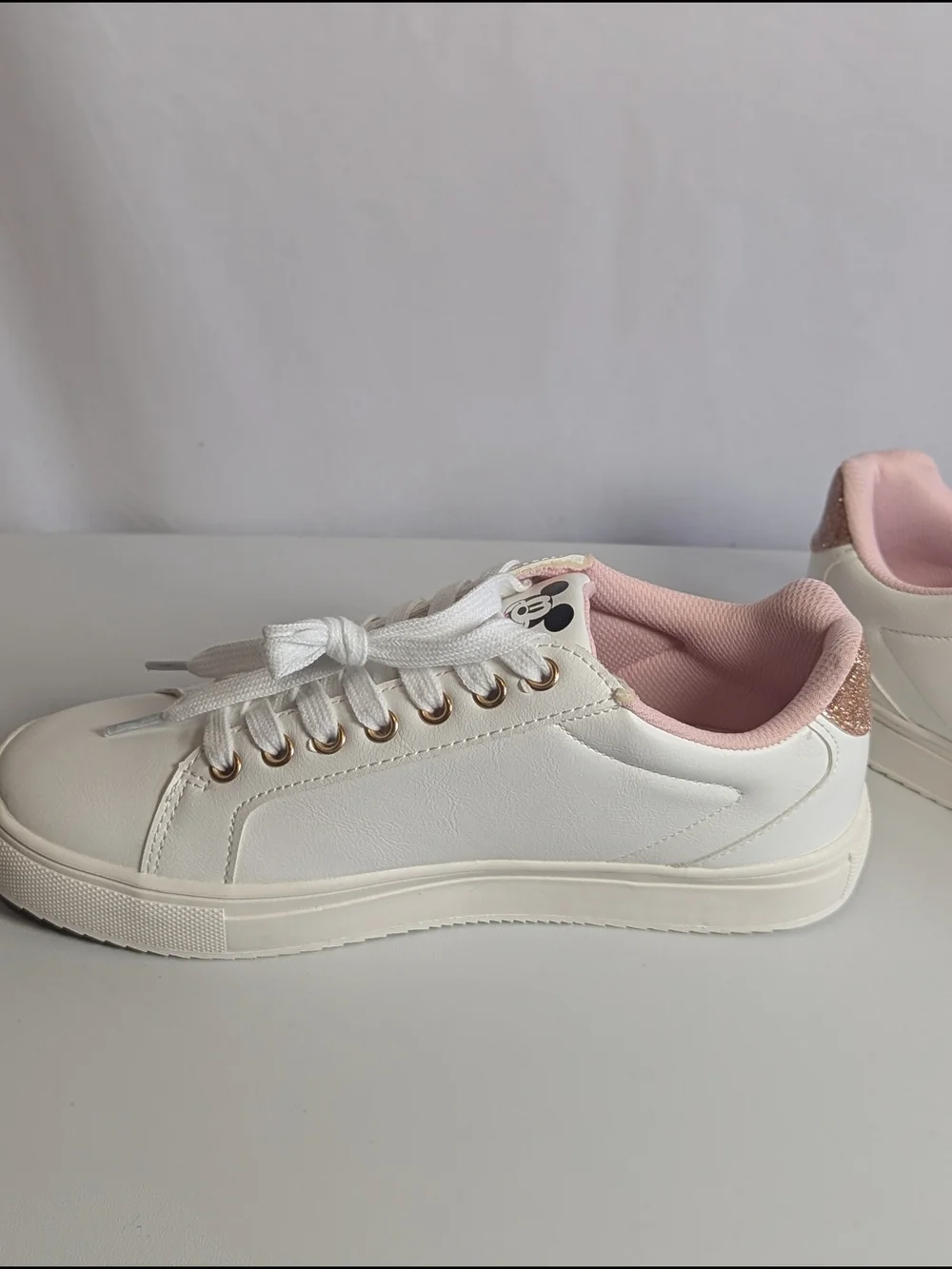 Disney Mickey Mouse Rose Gold Glitter Sneakers Women’s Size 9 | New Without Box